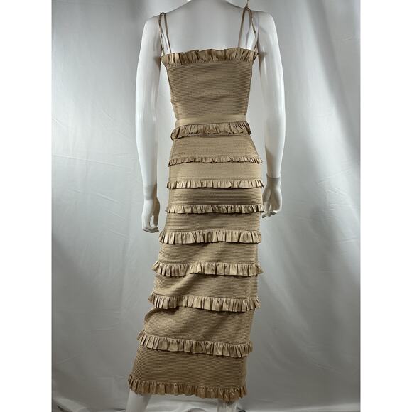 V. Chapman Cream Ruffle Midi Dress - Picture 3 of 4